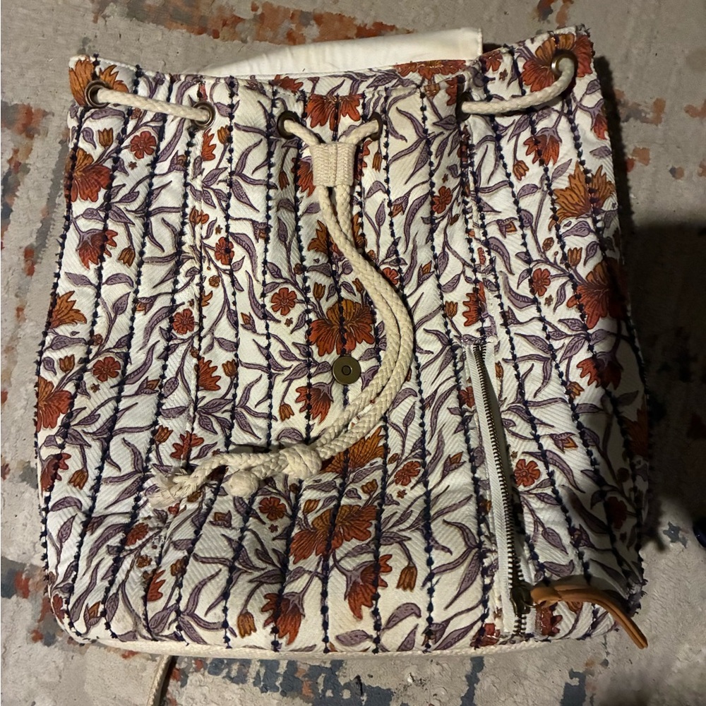 Universal Thread Cream and Orange Floral Backpack